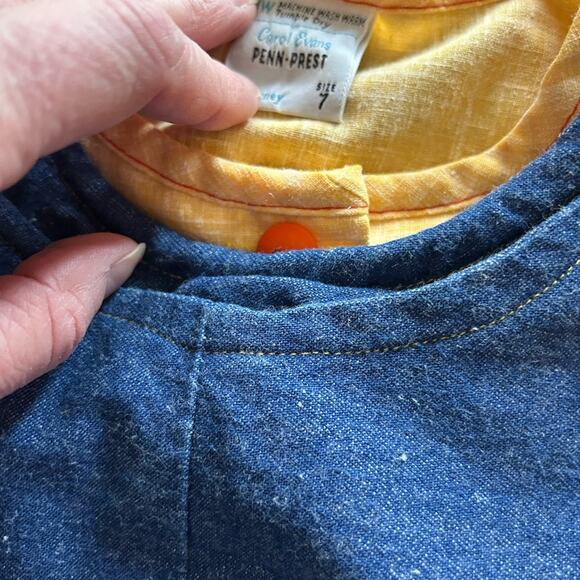 Vintage denim teddy bear kids dress 5-6 year - Picture 9 of 9